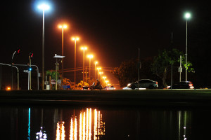 Iluminação pública no Eixo Monumental.