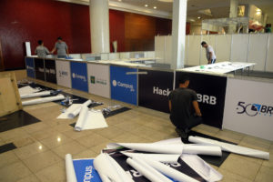 Montagem dos estandes para o Campus Day Brasília que ocorrerá no Centro de Convenções Ulysses Guimarães.