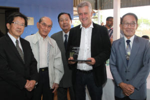 No evento, integrantes da comunidade japonesa do DF e o governador Rodrigo Rollemberg receberam placas comemorativas da data