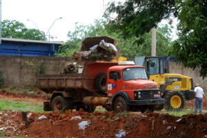 Retirada de galhos e de lixo na área verde atrás do Centro de Ensino Fundamental 4, além de outras intervenções pontuais na região administrativa.