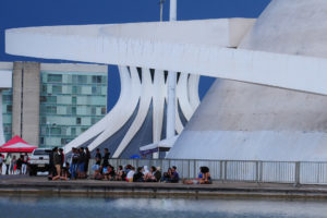 O Museu da República recebeu grades de proteção.