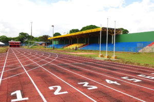 A pista de corrida está em renovação, com repintura das faixas. Foto: Pedro Ventura/Agência Brasília