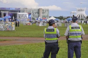 Policiais militares na festa de ano-novo na Esplanada