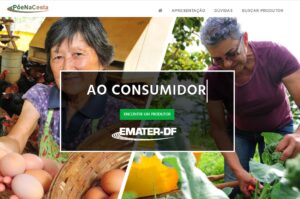 Para usar a plataforma PõeNaCesta, basta acessar utilizando o navegador do computador, tablet ou celular pelo endereço http://dfrural.emater.df.gov.br/poenacesta | Reprodução: Emater-DF