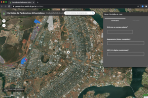 O Geoportal reúne informações sobre diferentes referenciais, como áreas passíveis de regularização, linhas do metrô, obras públicas, entre outras, com todas as informações em um mesmo espaço e com disponibilidade para quem tiver interesse em acessar| Foto: Geoportal/Seduh-DF